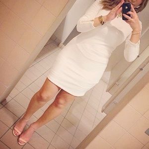 Dynamite cream bodycon knit dress